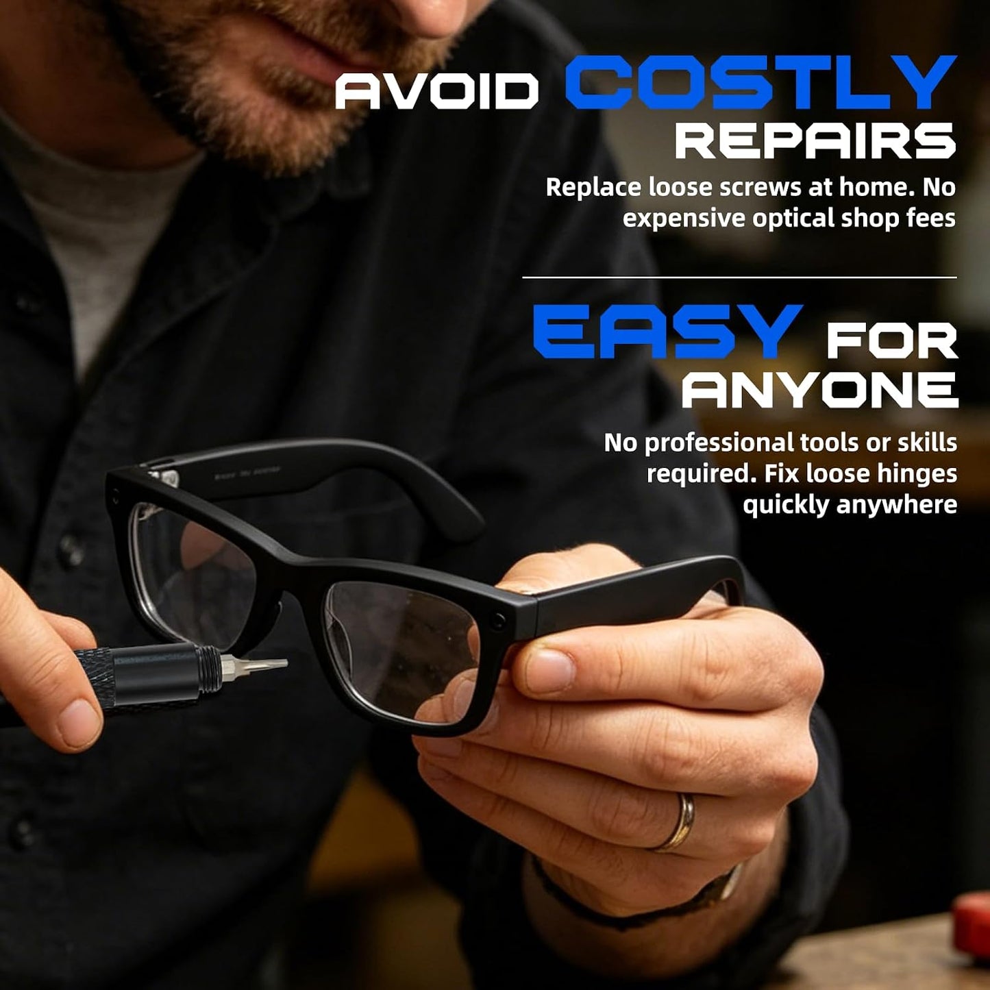 Screwdriver & Screw Kit for Ray-Ban Meta & Oakley Meta Glasses | Compatible with Wayfarer, Skyler, Headliner (Gen1/Gen2), Display & HSTN. Complete Kit for Quick Hinge Fixes