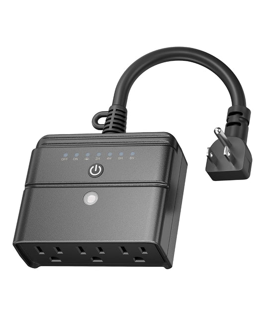 BN-LINK Outdoor Timer for Lights, 15A 1/2HP, 2 Grounded Outlets, ETL Listed