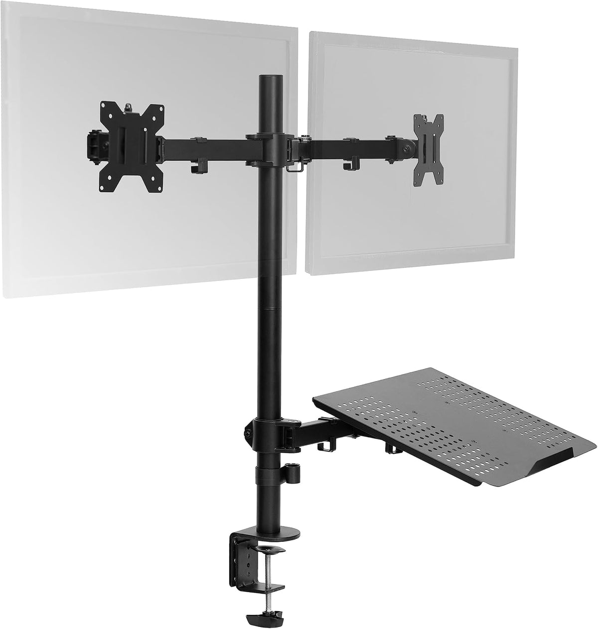 VIVO Laptop and Dual 13 to 27 inch LCD Monitor Stand up Desk Mount, Tall Adjustable Stand, Fits Laptops up to 17 inches, Black, STAND-V012J