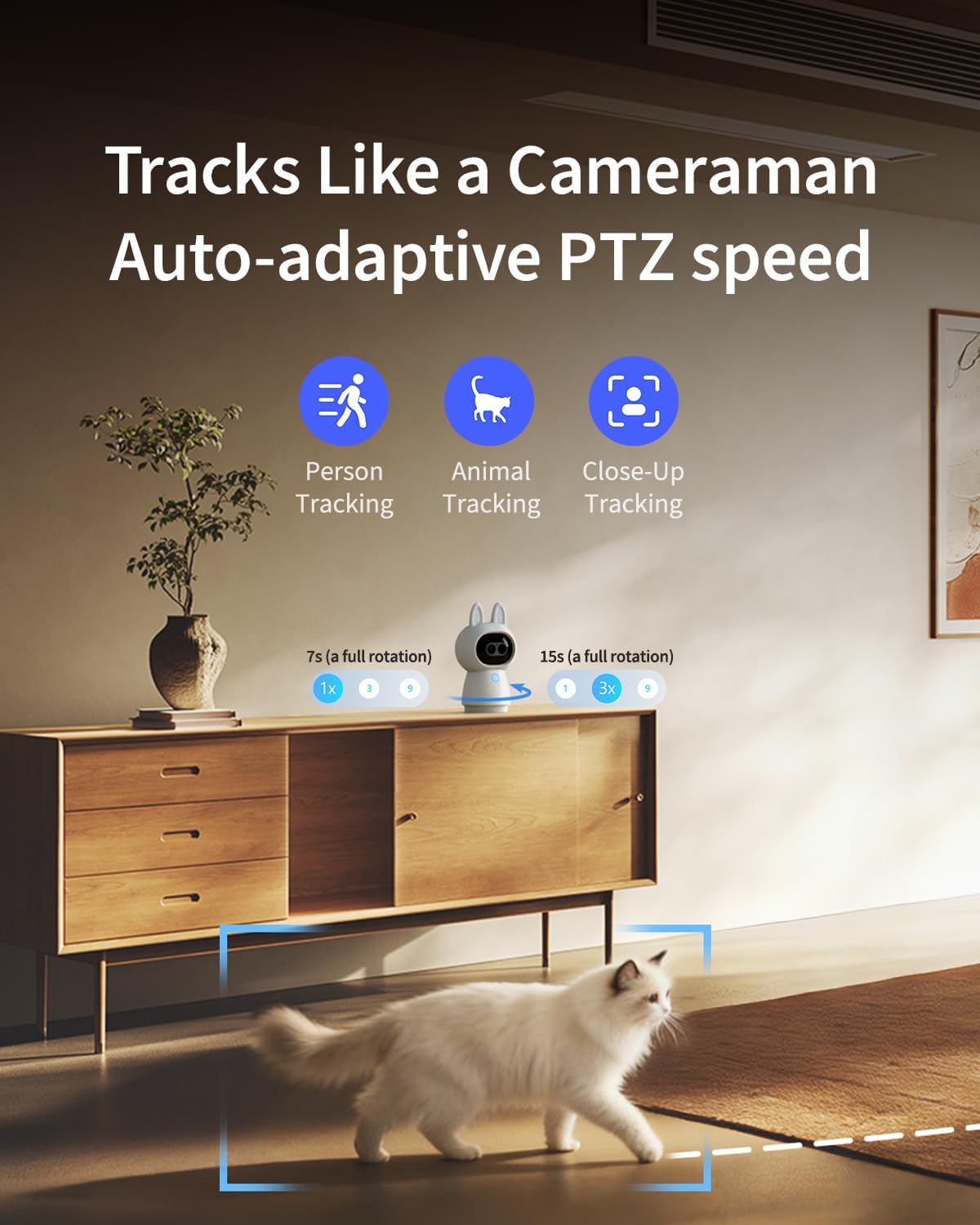 Aqara Indoor Security Camera G350, 4K UHD Dual-Lens Matter Camera Hub | 9X Zoom, 360° Pan & Tilt, AI Auto-Tracking, Face/Gesture Recognition, Works with Apple HomeKit, Alexa,Google Home,SmartThings