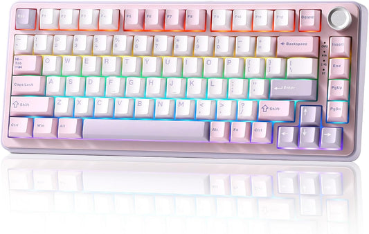 YUNZII B75 PRO 75% Wireless Mechanical Keyboard (Purple, Cocoa Cream V2)