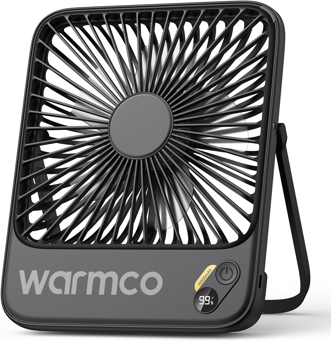 Warmco D3 10000mAh Portable Travel Fan 7-inch, Up to 24H Runtime | Ultra-Slim, Quiet Operation, Battery Powered Fan with Digital Display for Sleeping, Camping, Office, Cruise Essentials