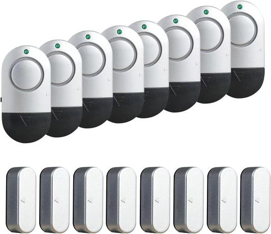 Window Alarm Sensors, Door Alarms for Home Security,120 DB Pool Door Alarm for Kids Safety (8 Pack)