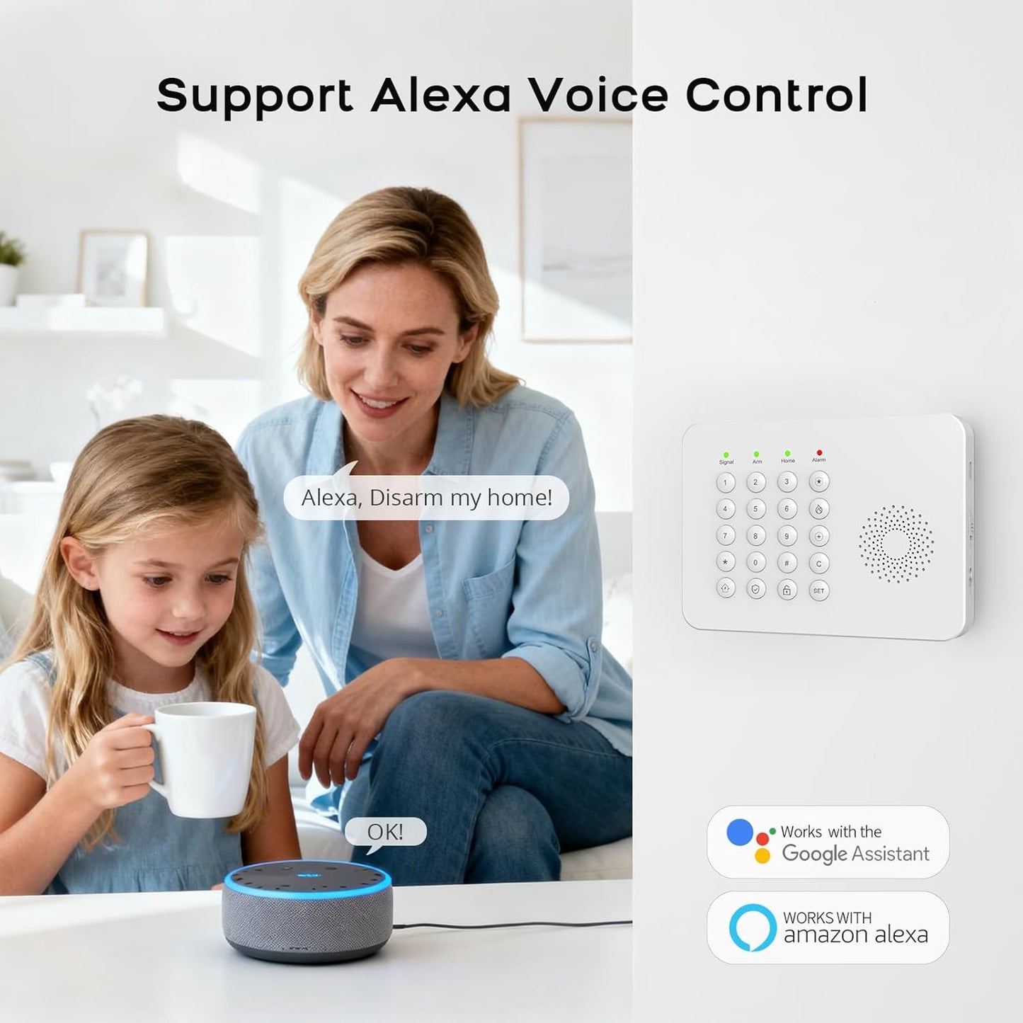 2026 WiFi+GSM/4G Home Security System with Instant Smart Life or Tuya App Real-Time Alert,Door & Window Alarms for Home for Apartment,Kids Safety,Office,NO Monthly Fees,SOS Button,Remote Control