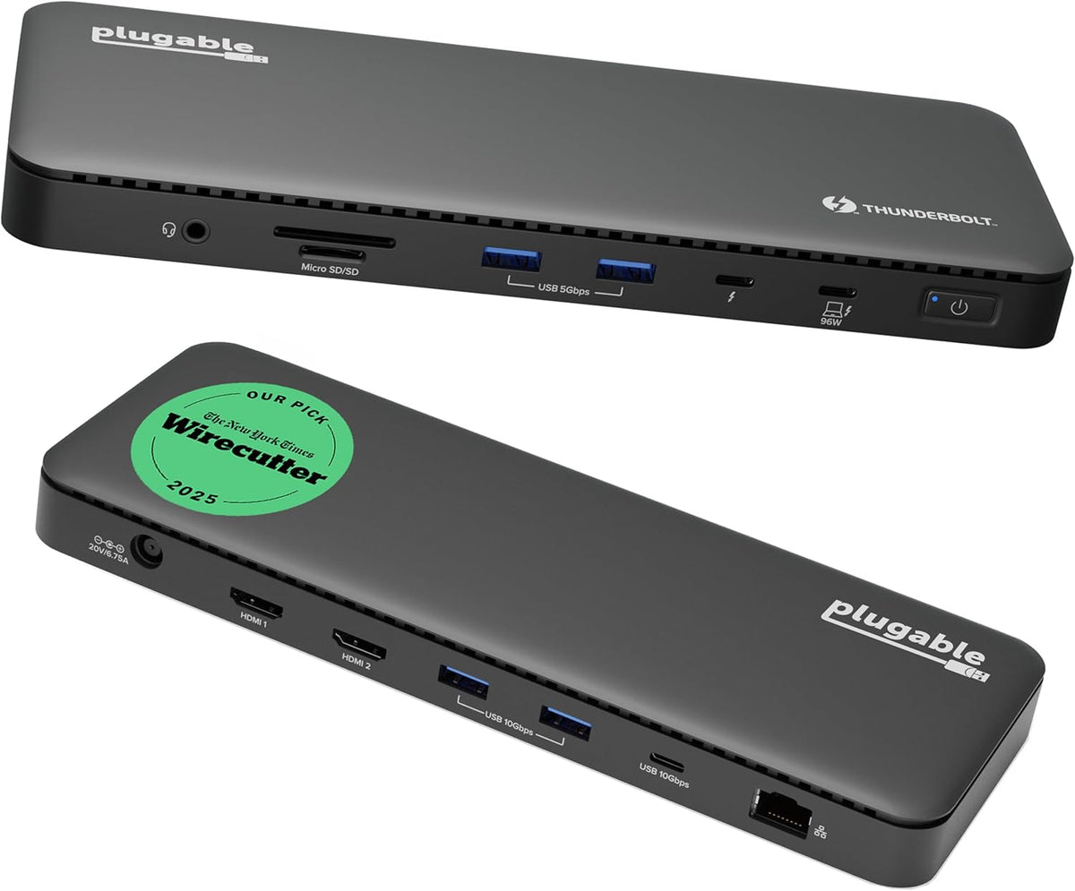 Plugable Thunderbolt 4 Dock with 100W Charging, Dual Monitor