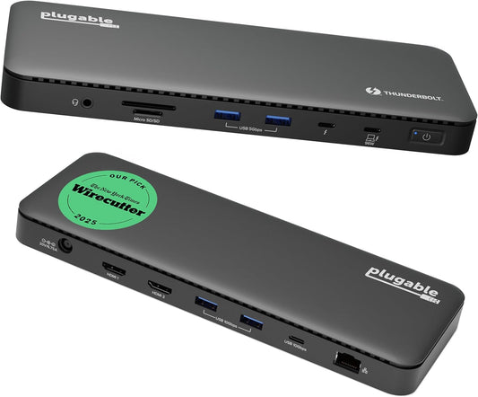 Plugable Thunderbolt 4 Dock with 100W Charging, Dual Monitor