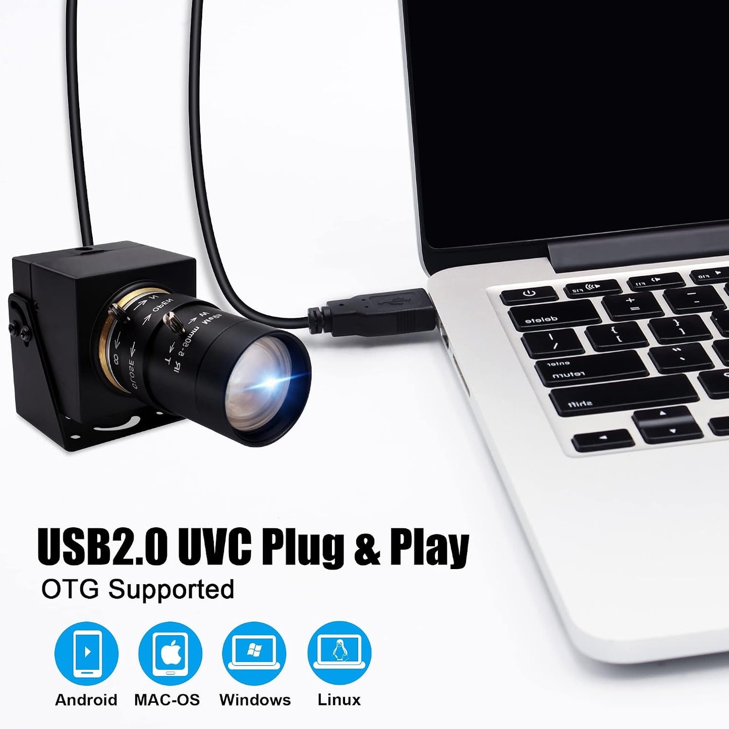 SVPRO 1080P USB Webcam with Telephoto 5-50mm Lens, Full HD Computer Camera 100fps/60fps/30fps for Windows/Mac/Linux/Android