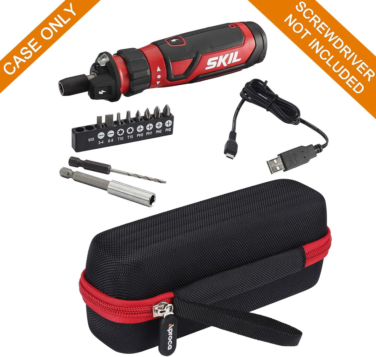Aproca Case Compatible with SKIL SD561201 / Twist 2.0 Rechargeable 4V Cordless Screwdriver, Portable Storage Bag for Accessories (Case Only)