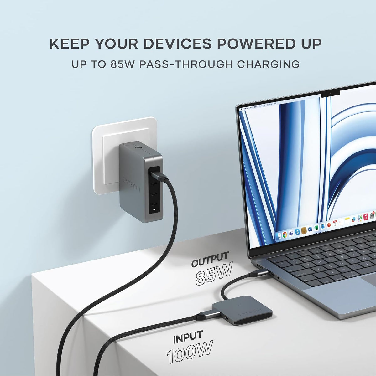 Satechi 4-in-1 USB-C Hub, 100W PD Pass-Through Charging, and More