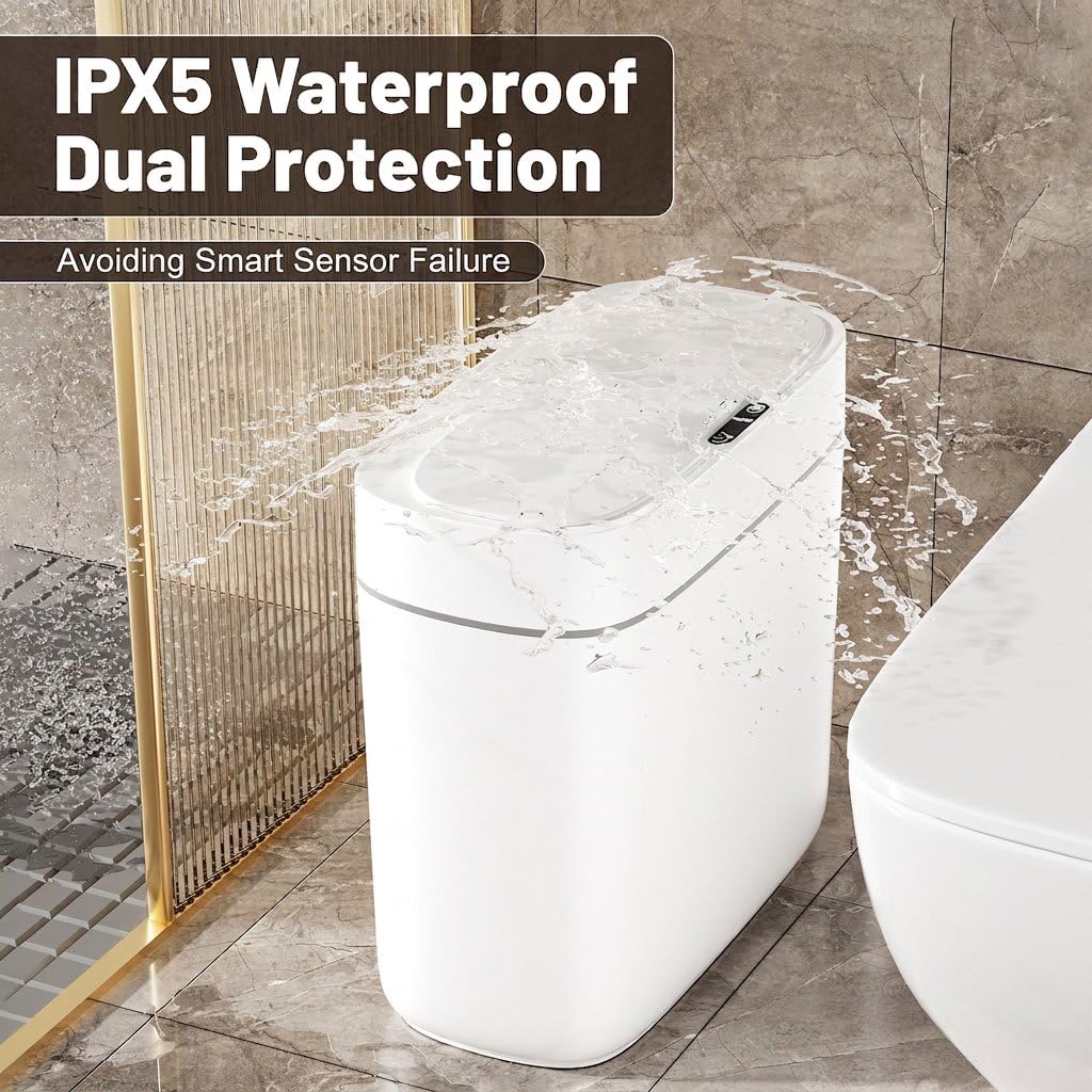 MOPALL 3.2 Gallon Motion Sensor Trash Can with Lid for Bathroom