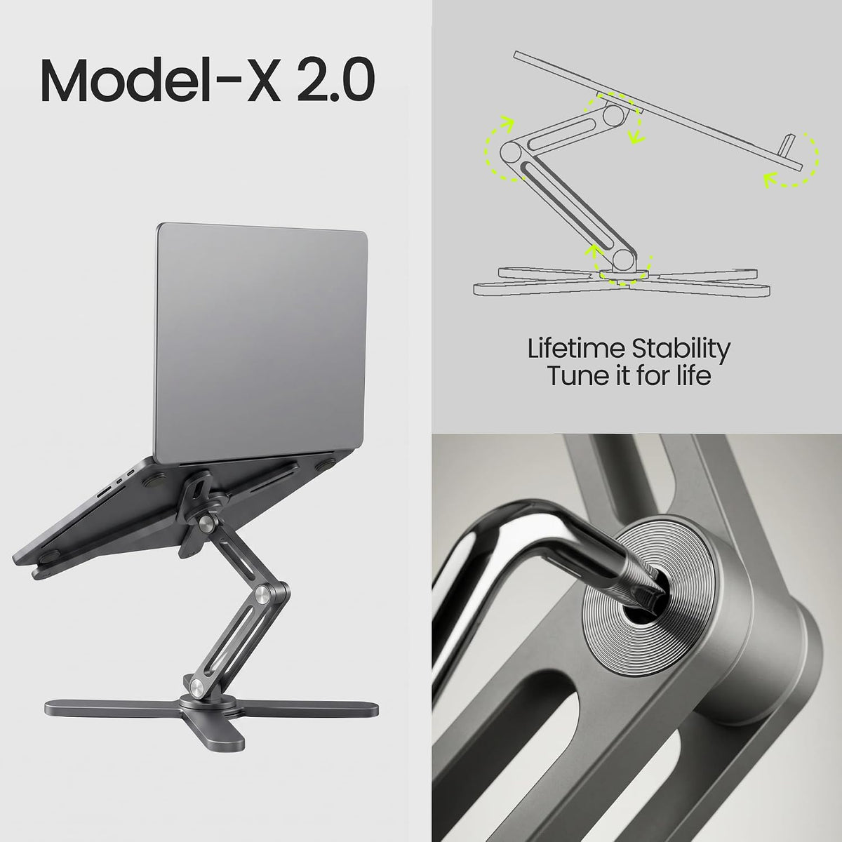 Model-X 2.0 Laptop Stand, Laptop Stand for Desk Adjustable Height