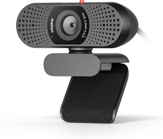 wegear Full HD 1080p Webcam for PC, Laptop & Desktop, Built-in Dual Microphones, Privacy Cover, 85°FOV, Fixed Focus, Plug & Play USB-A Computer Camera for Zoom, Teams, FaceTime, Google Meet, Streaming