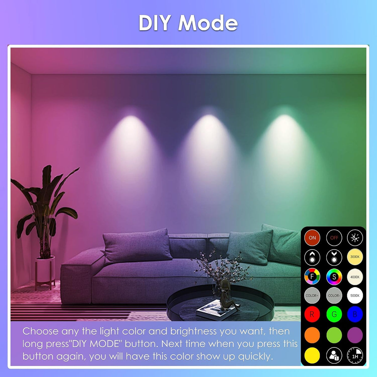 FTL MR16 LED Color Changing Light Bulb with Remote Control, 12V RGB Dimmable Colored Light Bulbs 5W=40W, 30 Color, Timer, 2700K-6000K, GU5.3 Landscape Light Bulbs for Track Recessed Lighting, 10-Pack