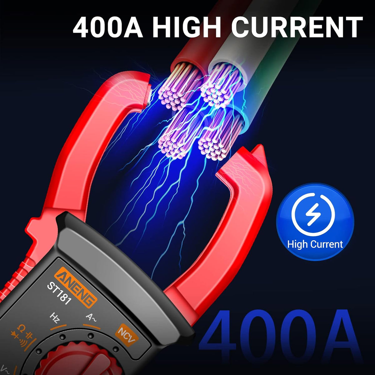 ANENG Digital Clamp Meter,Multimeter Tester,4000 Count,NCV,Amp Voltmeter | Measures AC Current, AC/DC Voltage,Capacitance, Resistance, Diodes, Continuity Frequency Backlight Electrican Tools