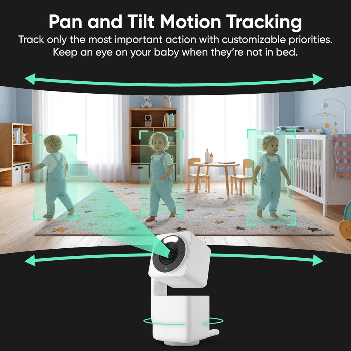 WYZE Cam Pan v4, 4K Smart Security Camera, AI Indoor/Outdoor Cameras for Home Security, Baby & Pet, Color Night Vision, 360° Pan/Tilt/8 x Digital Zoom, 2.4G & 5G, Works with Alexa & Google Assistant