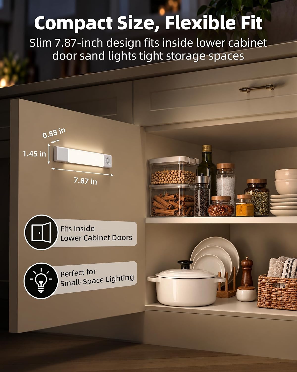 EZVALO 8'' Motion Sensor Closet Lights,Under Cabinet Lighting, 6 Pack