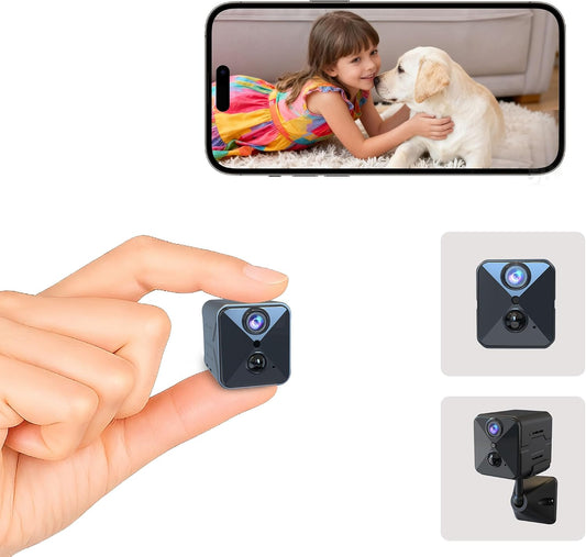 aidowocam 2026 Upgraded 4K HD Mini Security Camera, Wireless WiFi Indoor Nanny Cam with Night Vision, Motion Detection, Remote Viewing & 100-Day Battery Life