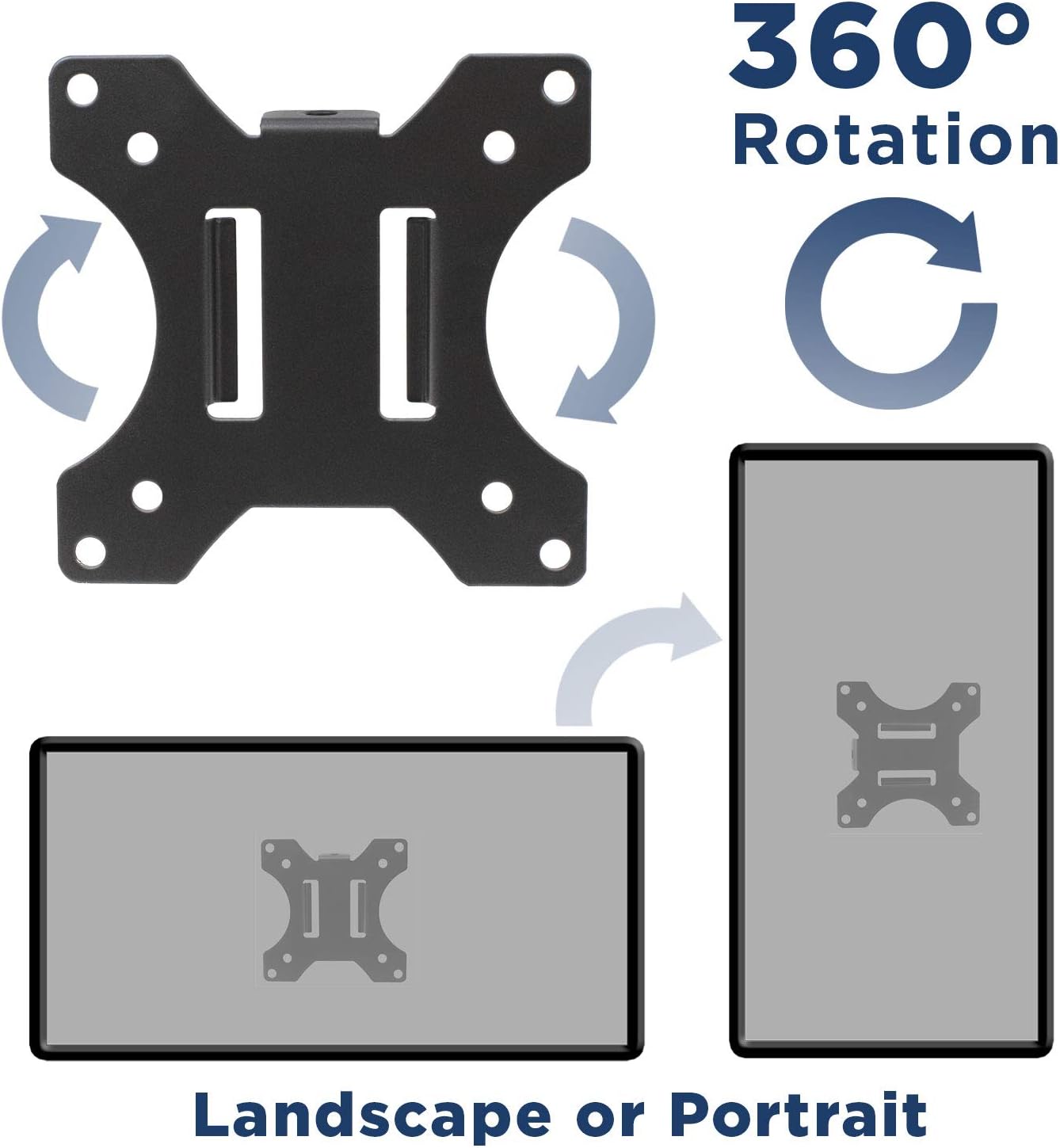 Mount-It! Universal Full Motion Steel Pole Mount with Articulating Arm and Removable VESA Plate for 17 to 32 Inch Monitors & TVs, VESA 75x75 & 100x100 Compatible, Black (MI-391)