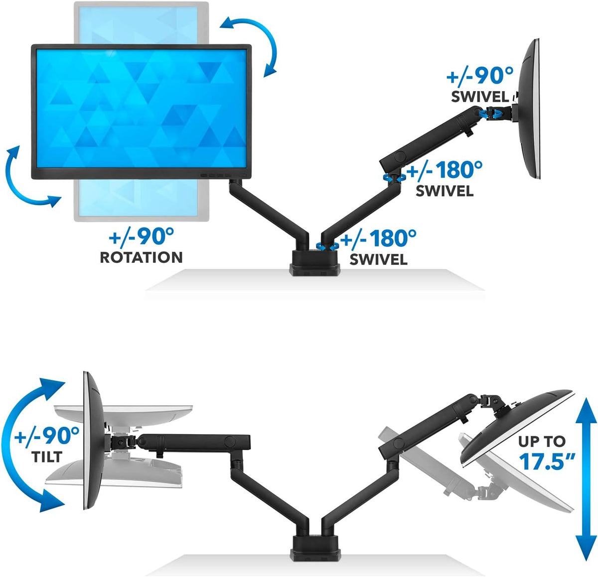 Mount-It! Dual Monitor Arm Desk Stand, 24-32" Screens