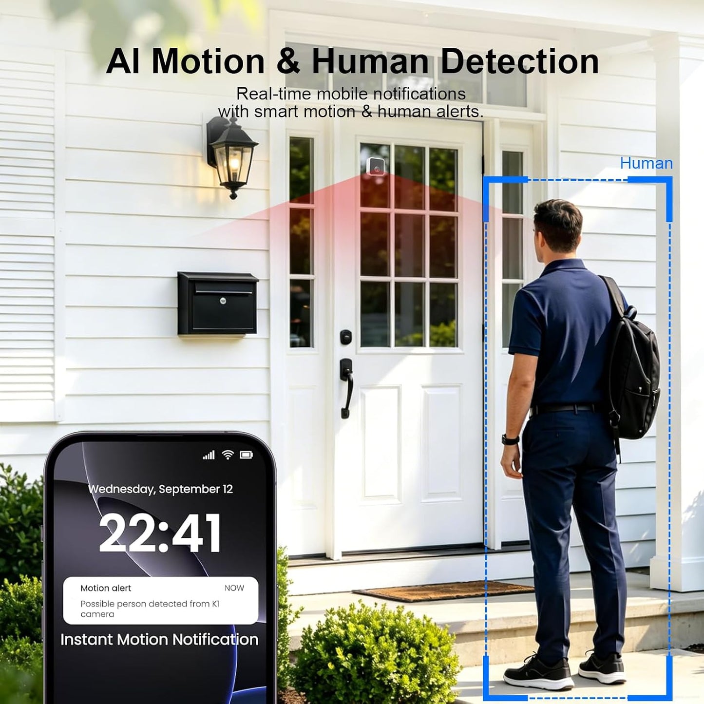 2K Wireless Window Camera with 45-Day Battery, 2.4/5G WiFi, 6s Pre-Roll | 100% Wireless: No Wires, No Outlets, No Drilling. 4MP Color Night Vision & Anti-Glare. Magnetic Mount for Rentals & Homes