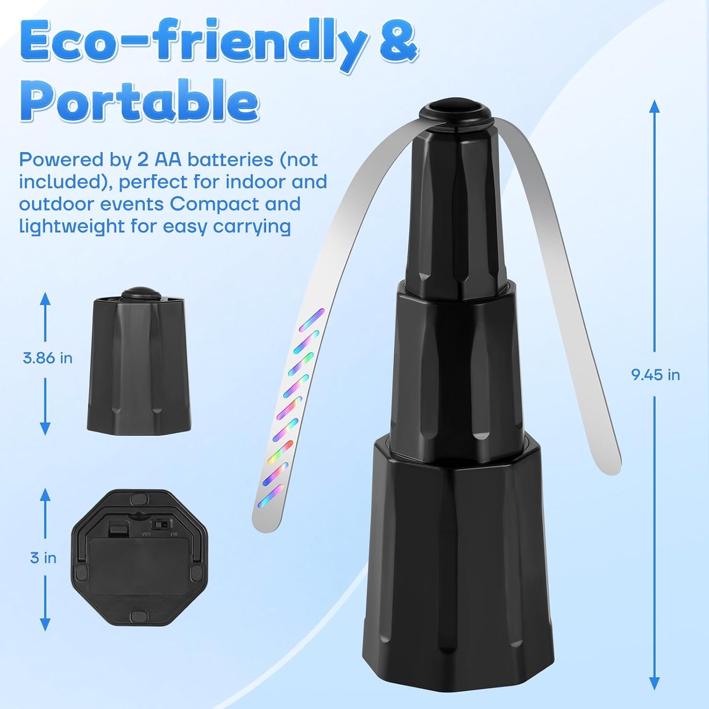 Fly Fans for Tables, Bug Fans with Holographic Blades 4 Pack | Battery Operated Fly Repellent Fan, Keep Flies Away from Picnic, BBQ, Restaurant, Party, Indoor and Outdoor