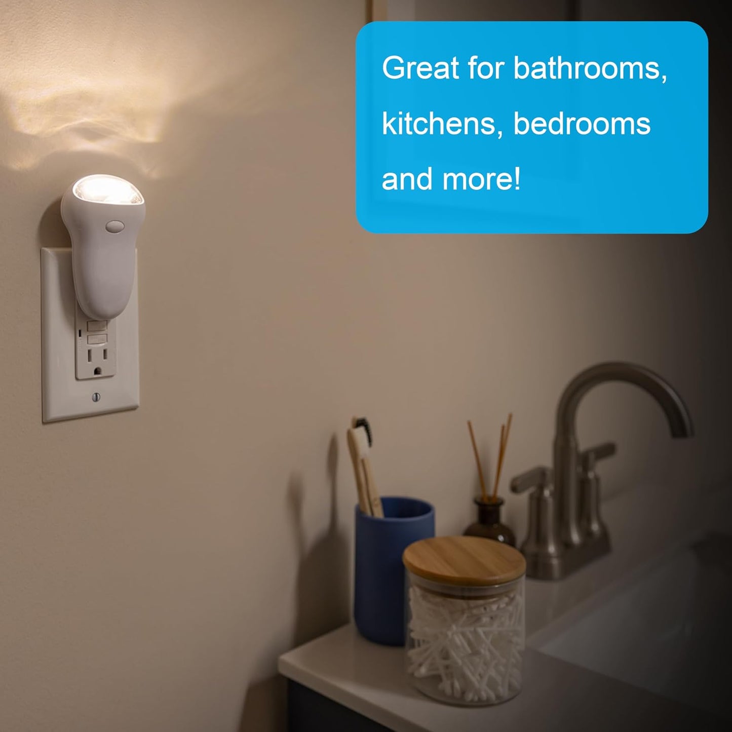 GE 3-in-1 LED Power Failure Nighlight Emergency Flashlight Soft White Night Light Plug Into Wall Rechargeable Dusk to Dawn Auto On/Off Hurricane Storm Tornado 11281