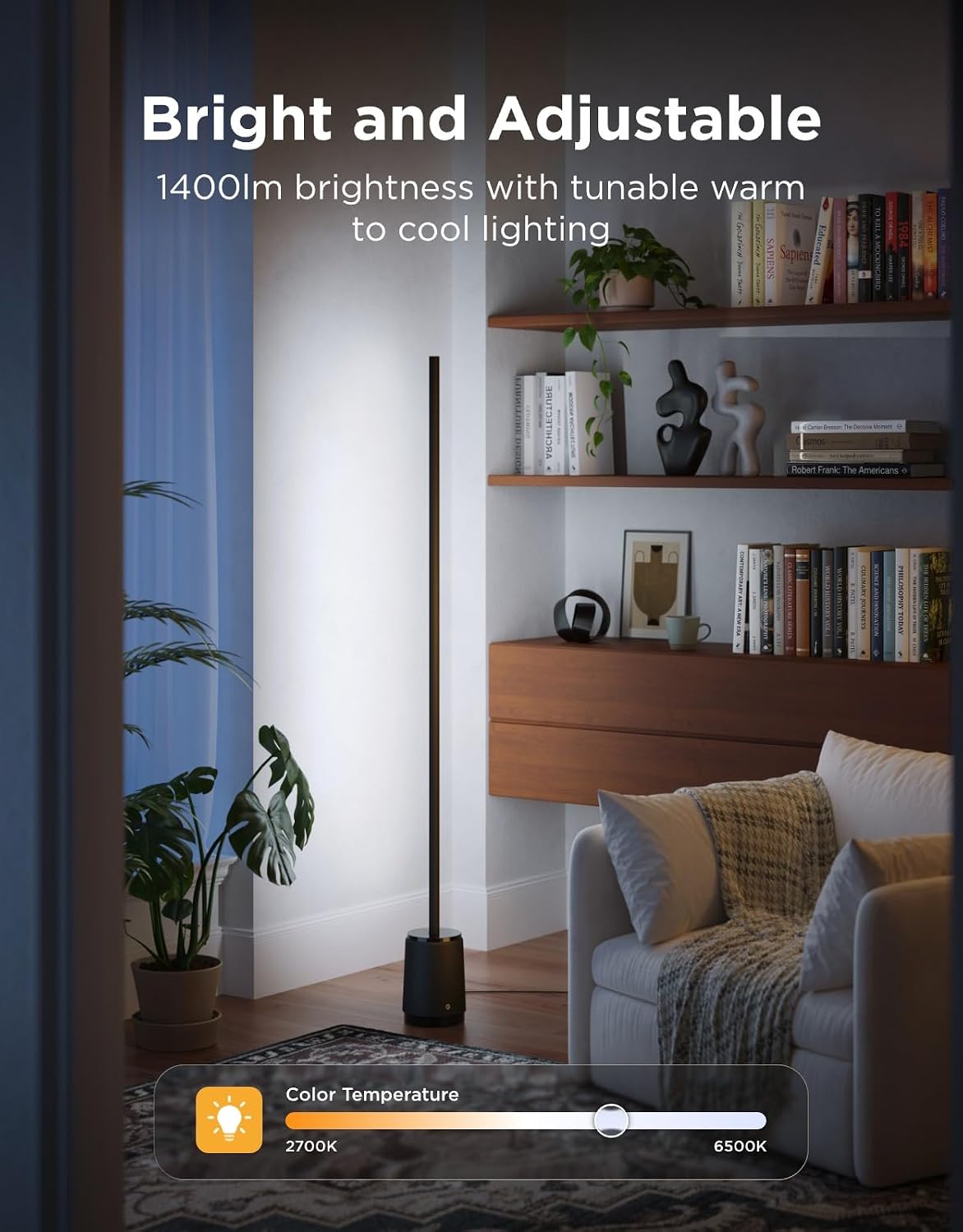 Govee Floor Lamp 3 Lite, Smart RGBIC LED Corner Lamp for Living Room | Compatible with Alexa, SmartThings, Matter, 1400lm Dimmable Color Changing Tall Standing Light with Music Sync for Bedroom