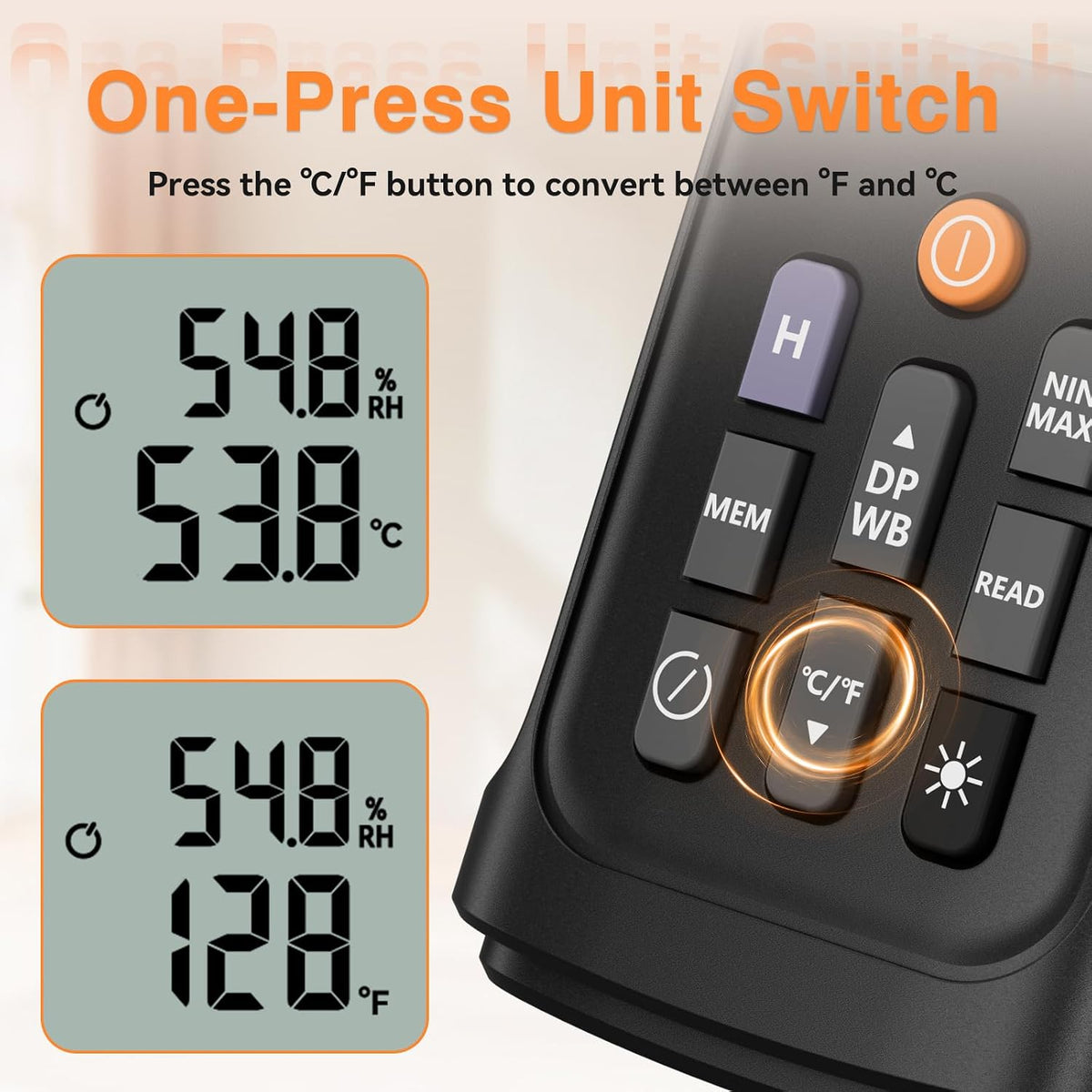 YT606 Temperature Humidity Meter - Wet Bulb Thermometer for Indoor/Outdoor
