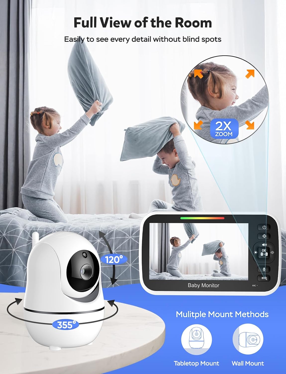 GoodBaby Baby Monitor with Camera, Video and Audio Monitoring System no wif Need