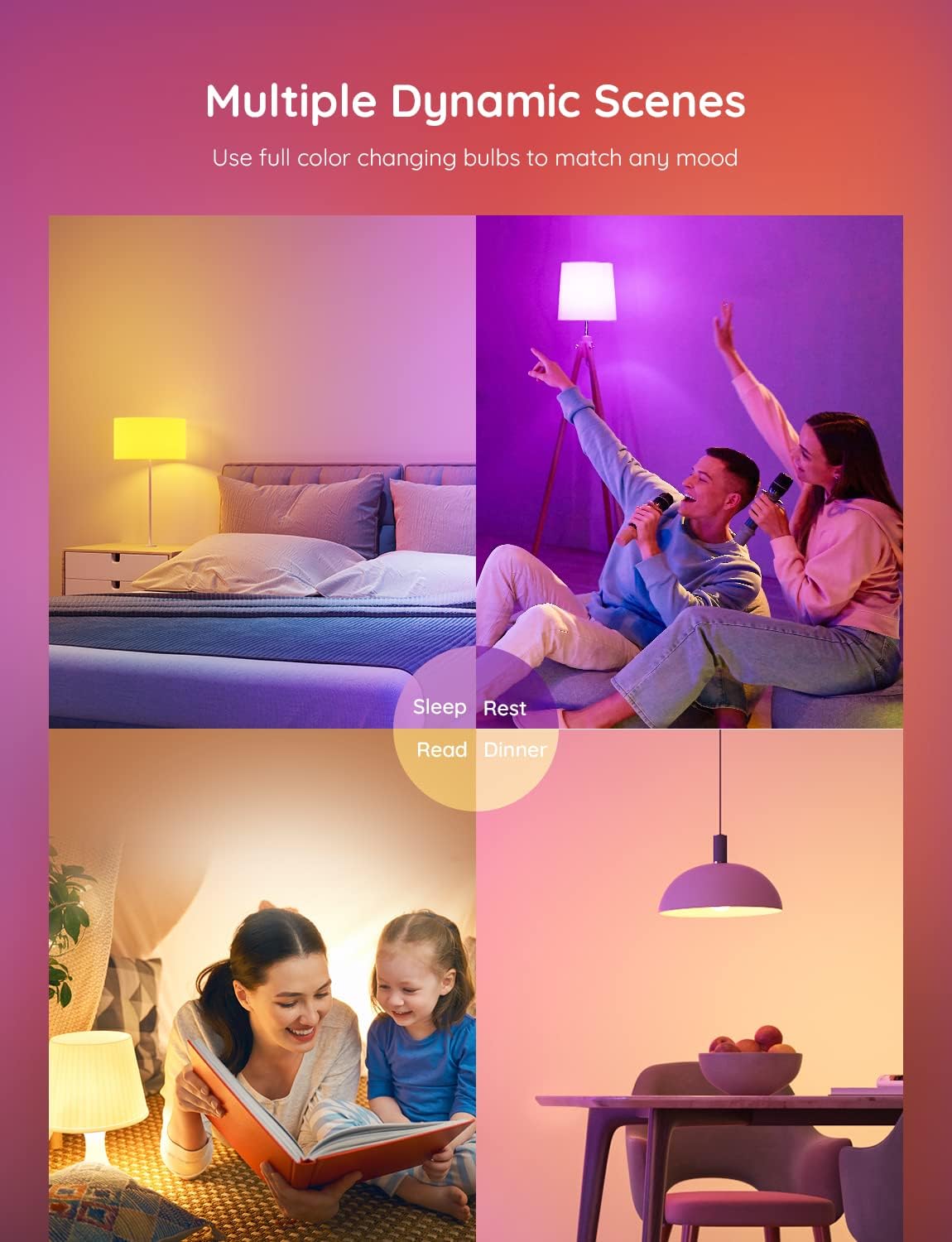 Govee LED Smart Light Bulbs, 1000LM RGBWW A19 75W E26 Base 2 Pack