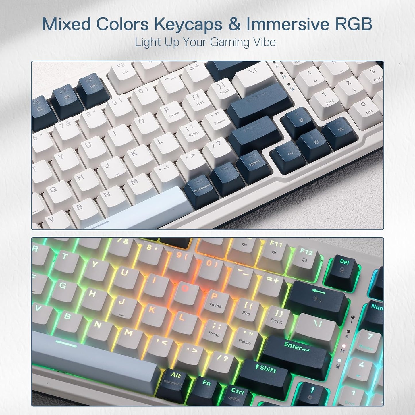 Redragon K686 PRO Wireless RGB Gasket Gaming Mechanical Keyboard, Easy Knob | Multi-Function Control Wheel, 0-Delay Tri-Mode, Cushioned 5-Layer Noise Dampening for Creamy Thocky Sound, Practical 98 Keys