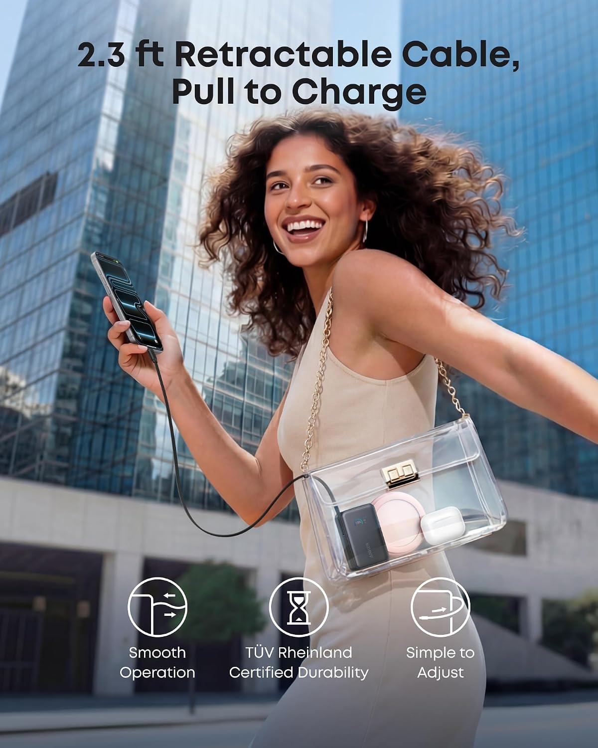 Anker Nano Power Bank, 45W 10,000mAh Portable Charger, iPhone Battery Pack | Built-In Retractable USB-C Cable, for iPhone 17 / 16 Series, iPad, Galaxy, Pixel, and More, Compact Travel Design