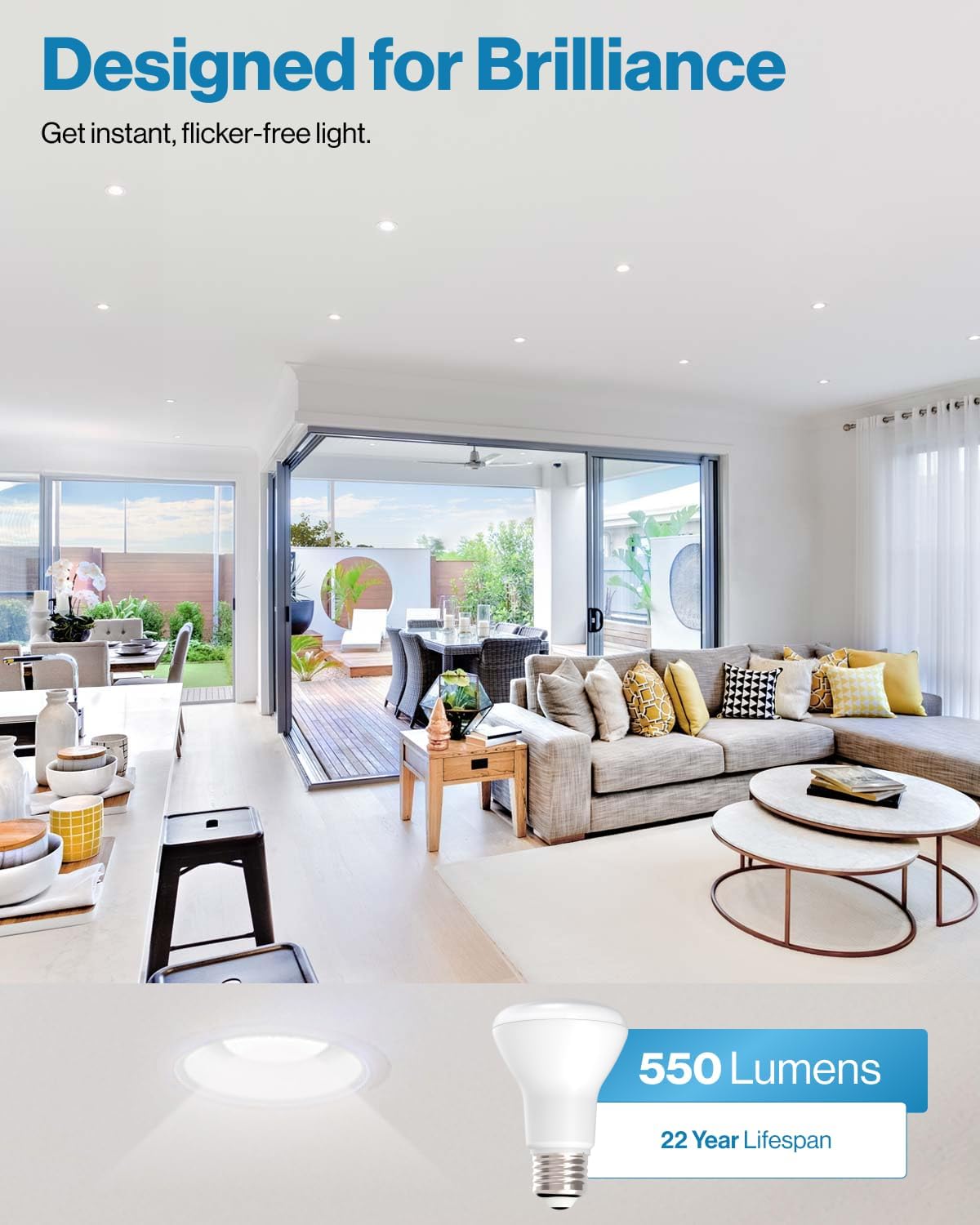Sunco 10 Pack BR20 LED Bulb Flood Light, E26, 7W=50W, 2700K Soft White