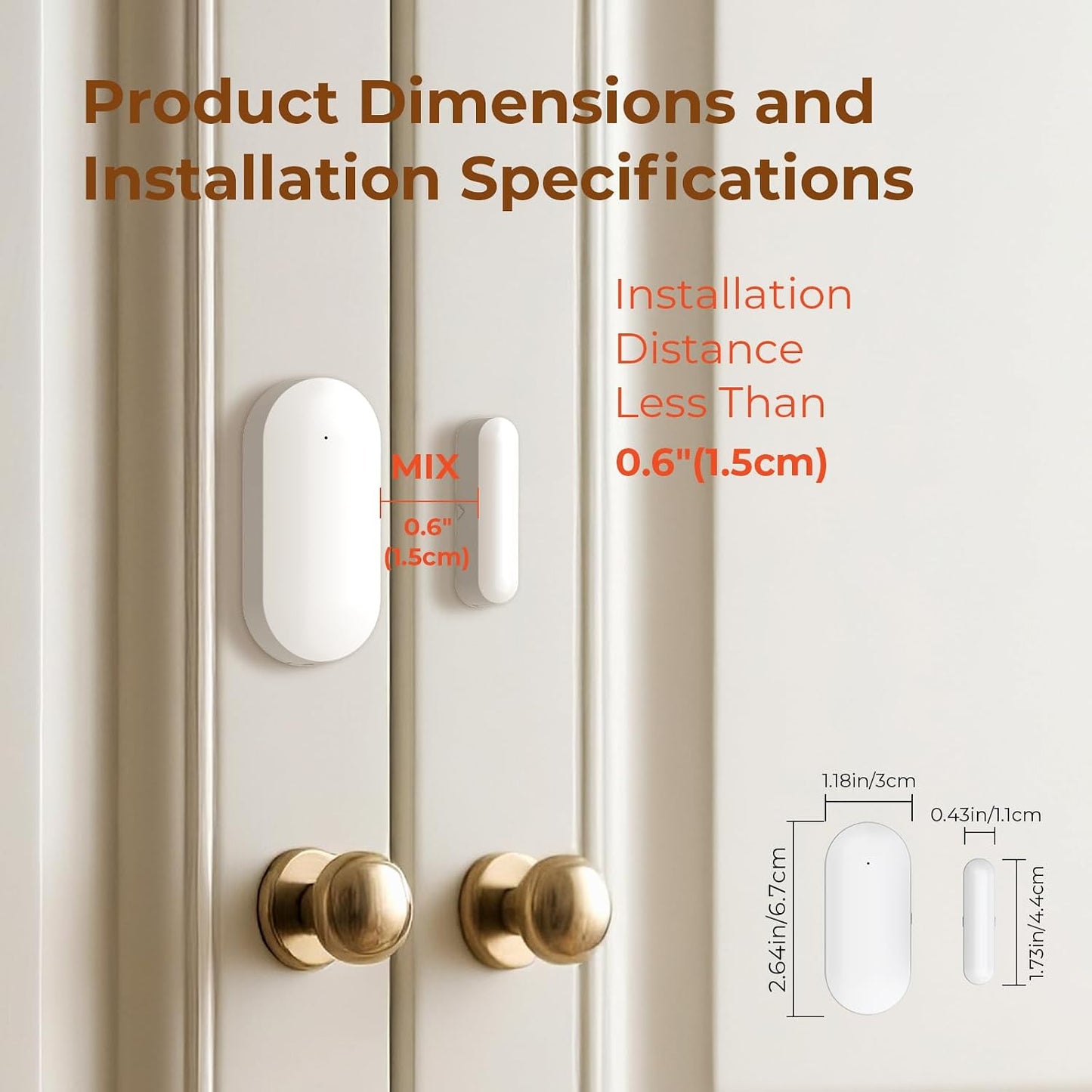 Wireless Door Window Sensor Alarm for Kids Safety, Door Sensors Replacements,Alarm Host/Siren Required（Wireless 433MHz Connection (4 Pack)