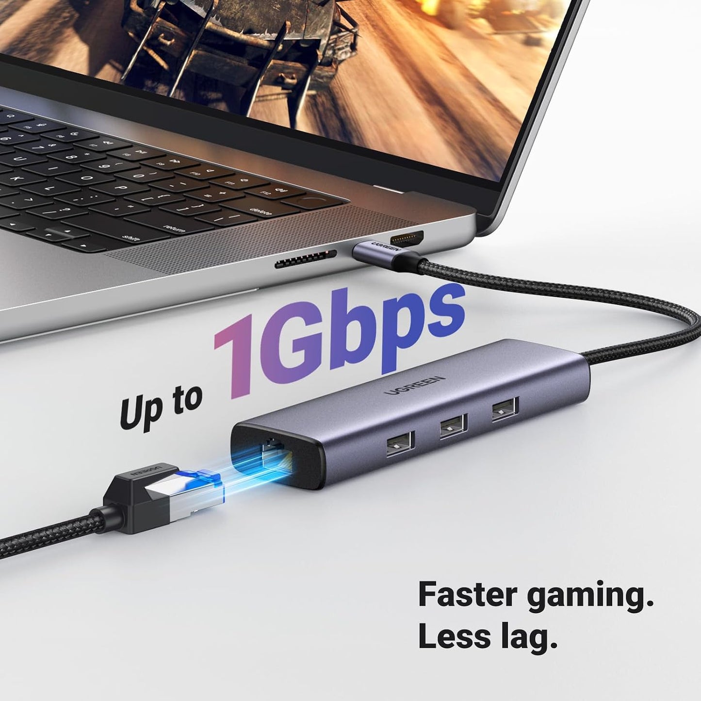 UGREEN Revodok 6 in 1 USB C Hub Gigabit Ethernet Adapter with 4K HDMI | 100W PD Charging,USB A Data Ports Compatible with MacBook Neo/Pro/Air M1, M2, M3, M4,M5,iPad, iPhone 17/16, Steam Deck