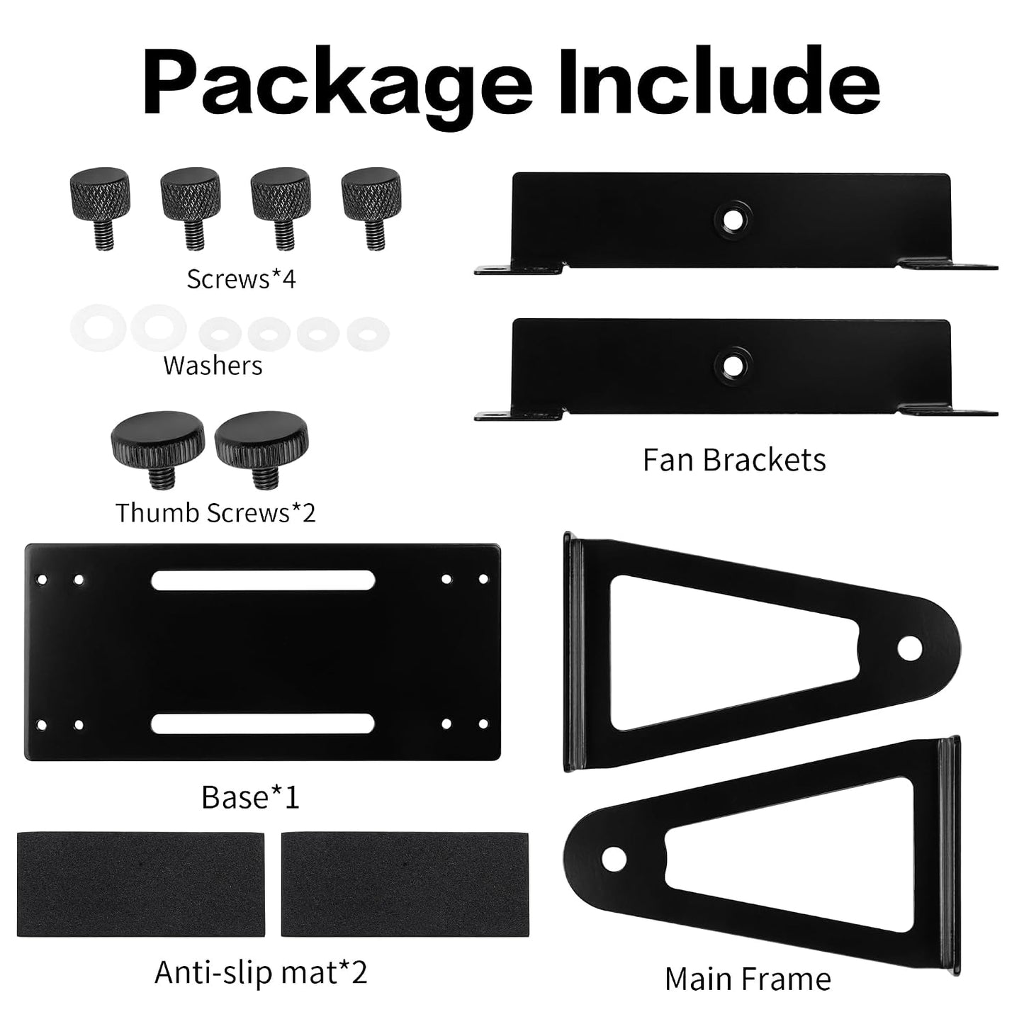 YAODHAOD Multi-Purpose Desk Fan Stand Mount for 120mm PC Computer Fans,360° Adjustable Desk Cooling Fan,Heavy-Duty Solid Metal Bracket,Flexible Airflow Direction for Laptop, Router, Modem, Electronics