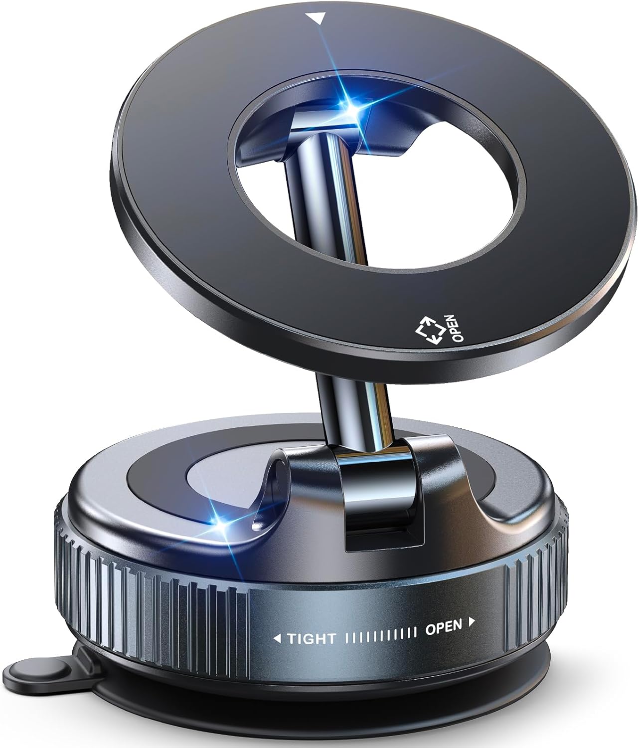 Jononser Magnetic Car Phone Holder for MagSafe, Nano-Gel Suction Cup Car Phone Mount for Car Dashboard & Windshield, Pocket-Size Foldable 360° Adjustable Car Mount for iPhone 17 16 15 14 13 12 Series