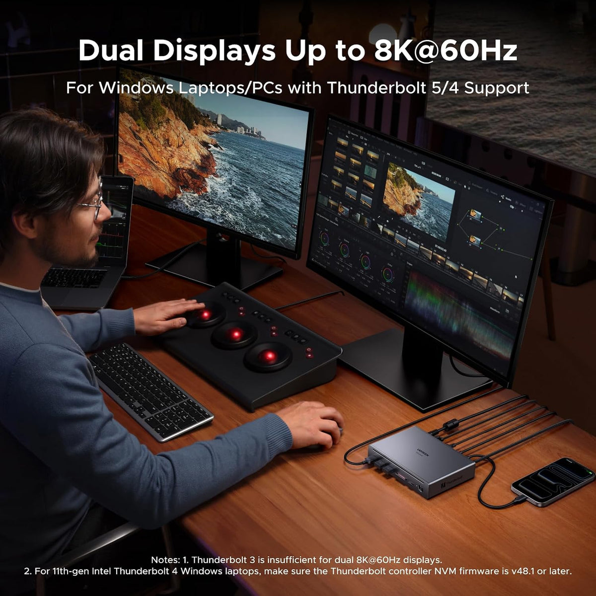 UGREEN Maxidok Thunderbolt 5 Docking Station, Triple 4K@144Hz, 3xTBT5 Port