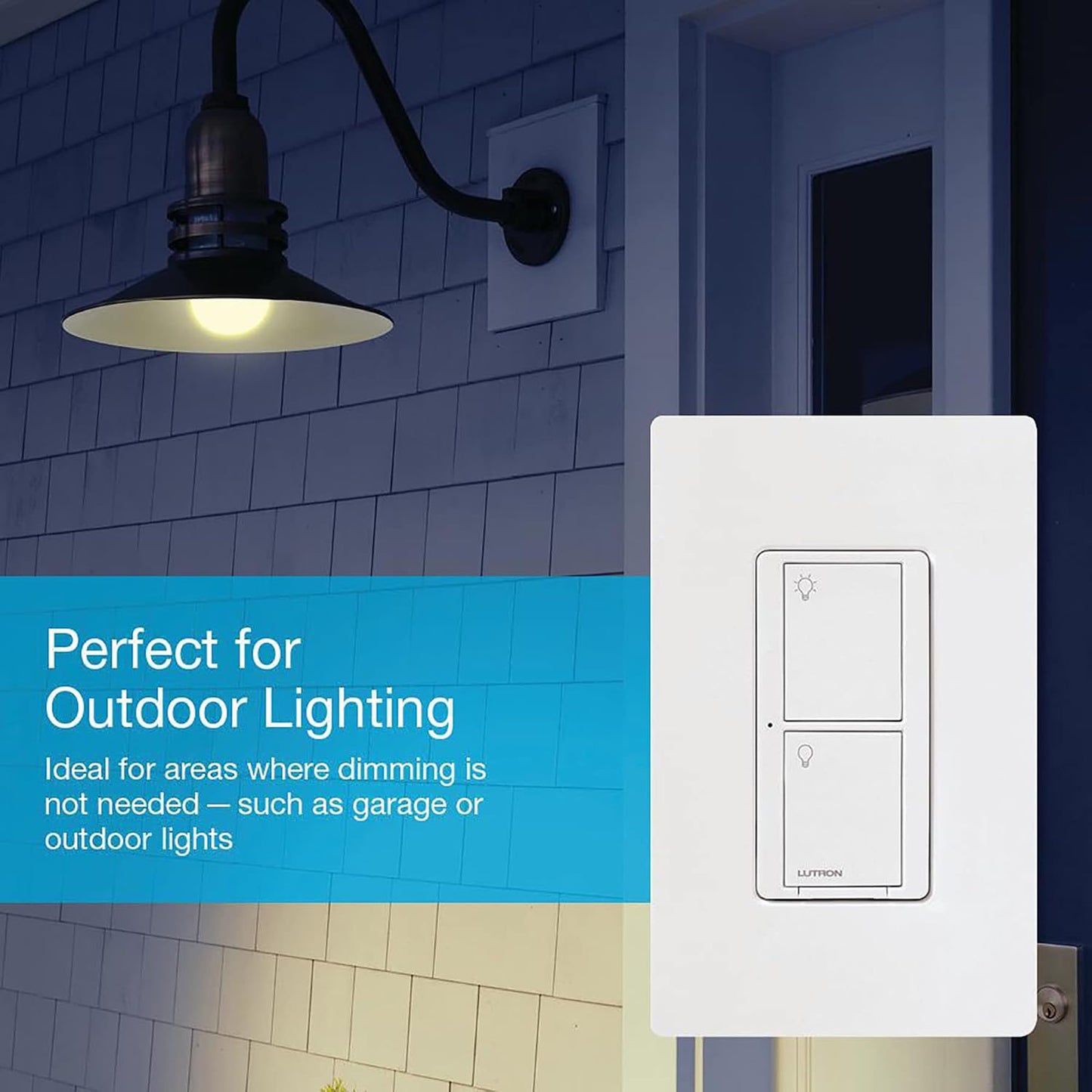 Lutron Caseta Smart Light Switch for Lighting and Fans (Smart Hub Required) | For Caseta systems, smart switch for any bulbs, 6 amp, single-pole/3-way, neutral required, PD-6ANS-LA, Light Almond