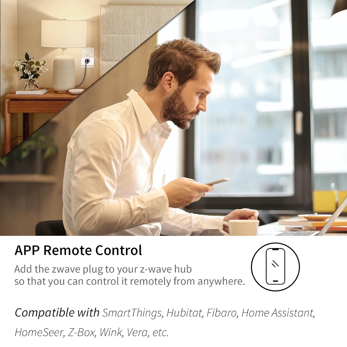 Minoston 800 Zwave Plug Smart Outlet Switch LR, Z-Wave hub Required, Bult in Zwave Repeater, Compatible with SmartThings, Hubitat, Wink, Compatible with Alexa Google Assistant, White, 2 Pack (MP31Z)