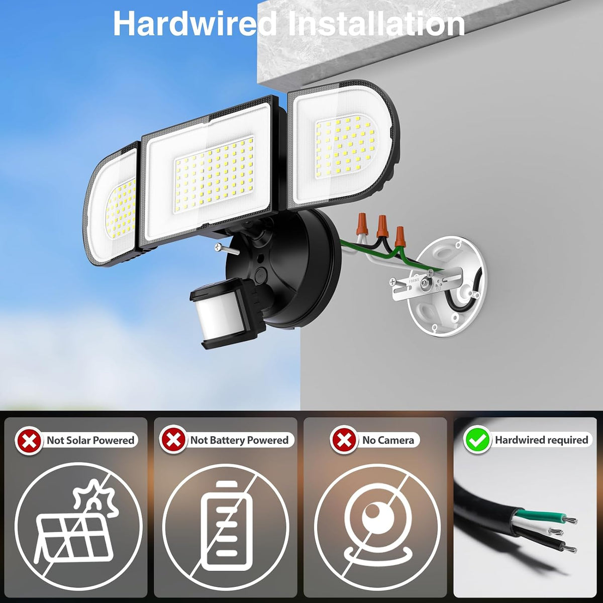 120W Smart Flood Light Outdoor, 12000lm Outdoor Security Lights with Motion Sensor, WiFi Alexa Floodlight APP Control, 2700K-6500K LED Light for Outside, IP65 Waterproof, Black