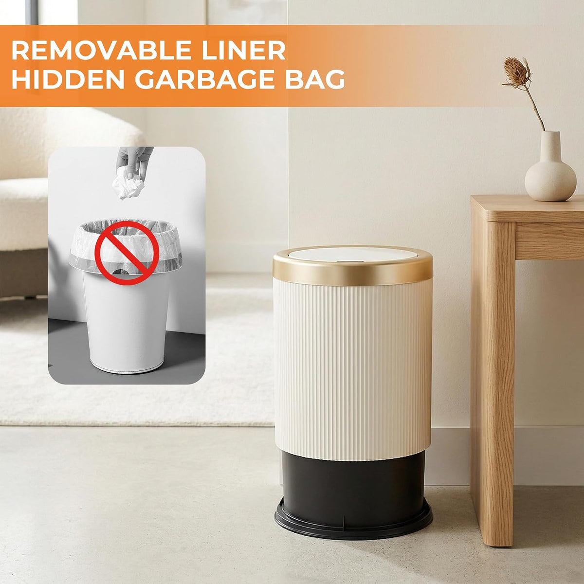 Pukomc Automatic Motion Sensor Trash Can with Lid
