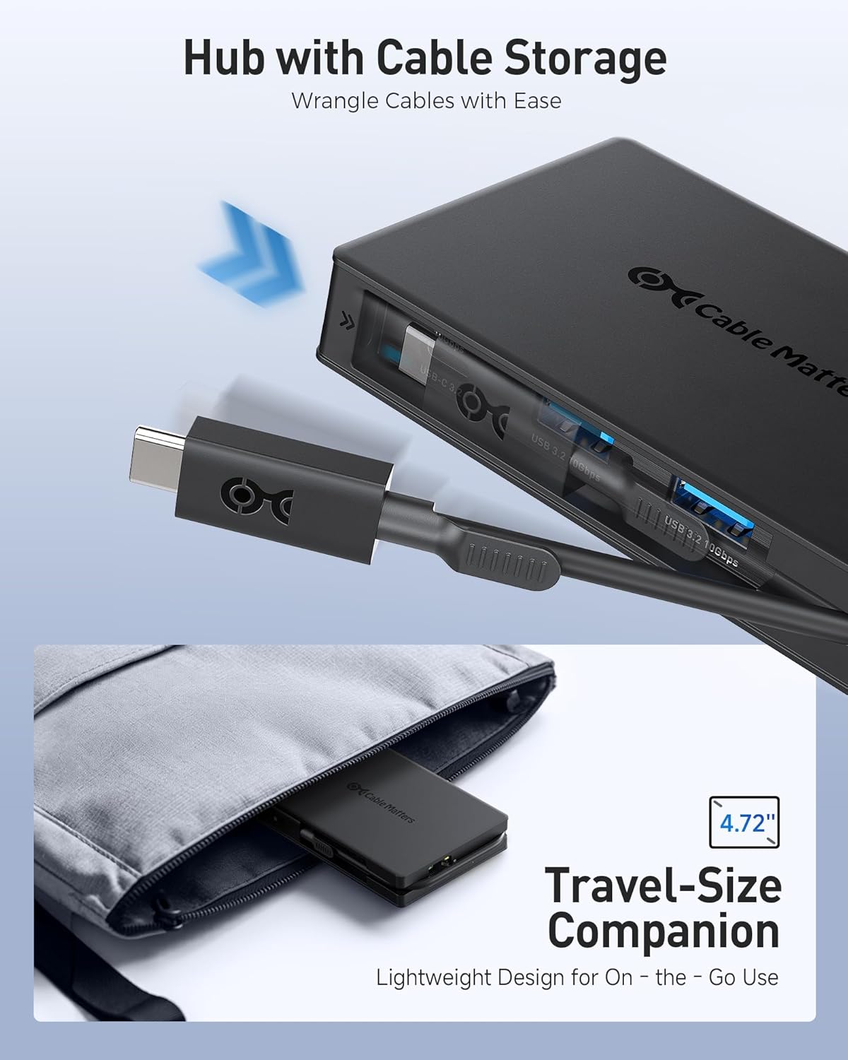 Cable Matters 8-in-1 USB C Hub Dual HDMI, 140W Charging, Gigabit Ethernet | 2x 4K@60Hz HDMI, 10Gbps Data, 2x USB-C and USB-A 3.2, One External Display on macOS