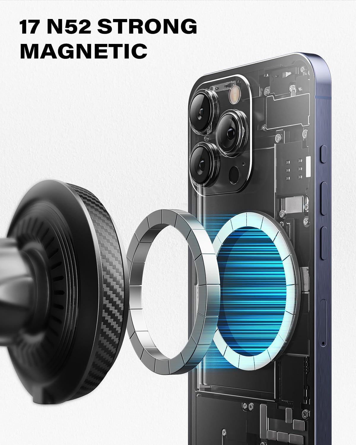 APPS2Car Upgraded for QI2 MagSafe Cup Holder Phone Holder Charger | 15W Fast Charging, Adjustable Tri-Pivot Arm, Wireless Magnetic Cell Phone Stand for iPhone 17 Air Pro Max Plus 16 15 14 13 12