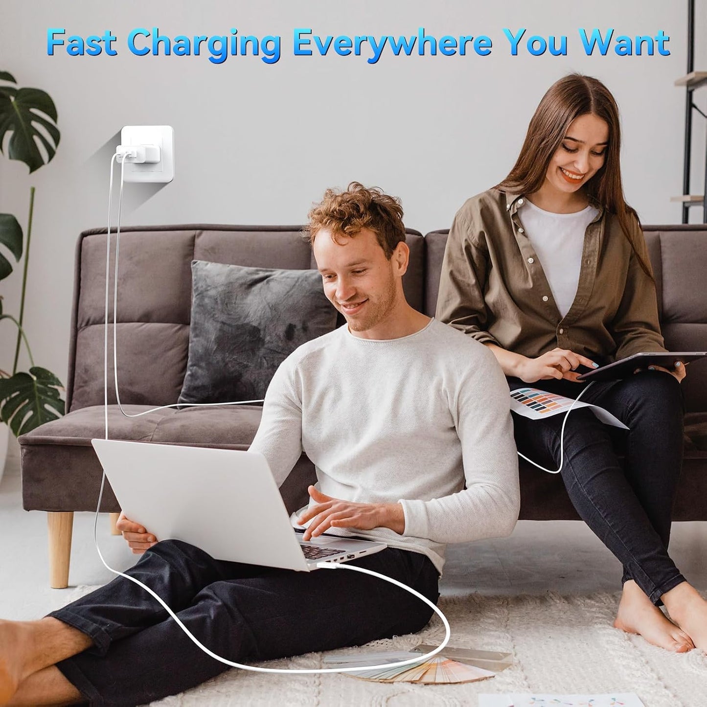 USB C iPhone Fast Charger,45W USBC Type C Charger with Long 10 FT USB C Fast Charging Cable Cord, Dual USB C Phone Charger Block for iPhone 17 Pro Max/17 Pro/Air/17/16/16 ProMax/Plus/S24/S25/S26