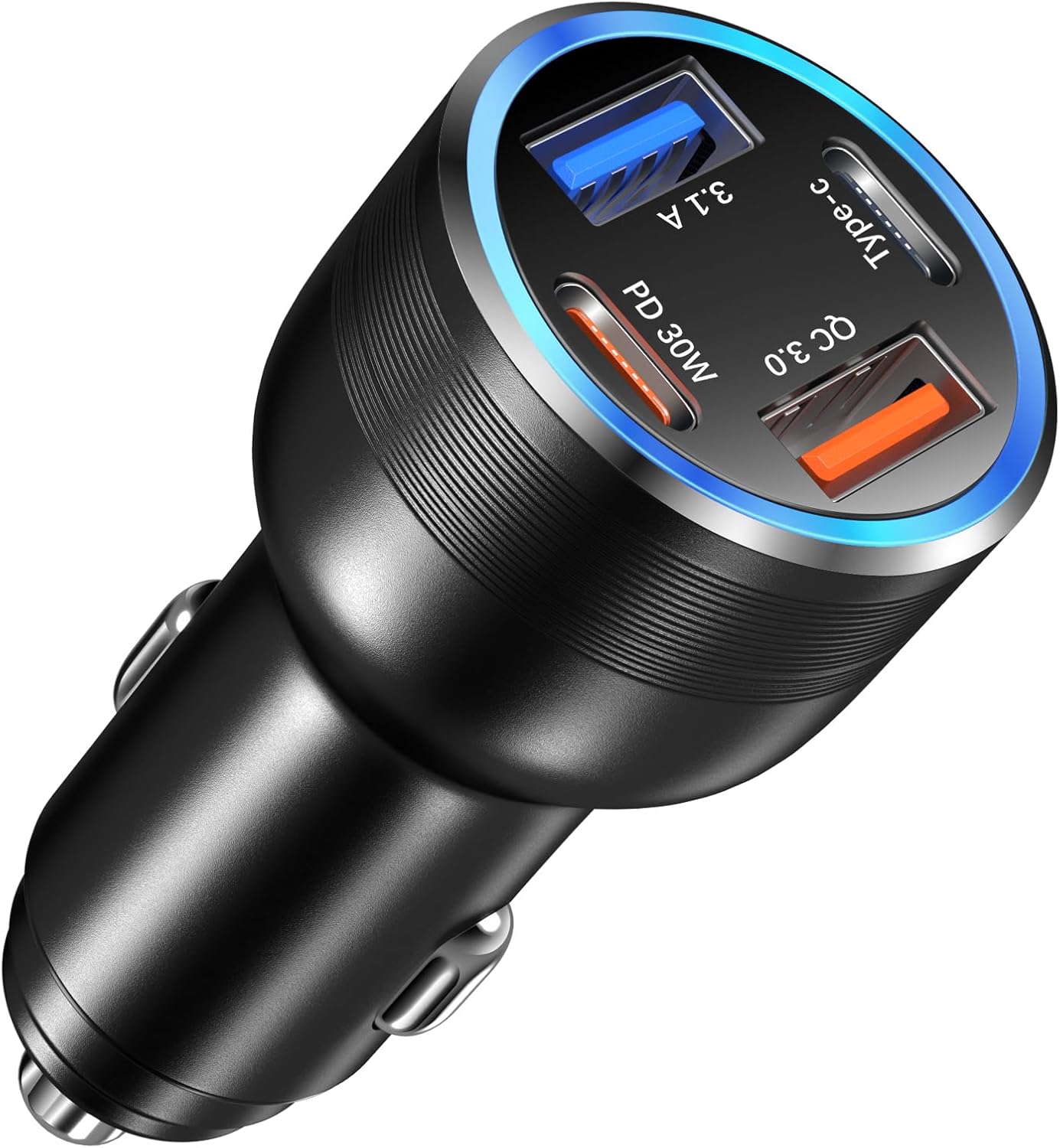 USB C Car Charger 3 Pack, 4-Port 65W Dual USB-C & USB A Car Phone Charger | QC+PD 3.0 Fast Charging,12V to USB Outlet Cigarette Lighter Adapter Plug, for iPhone 17/16/15/14/13/11 Pro,Samsung,Android