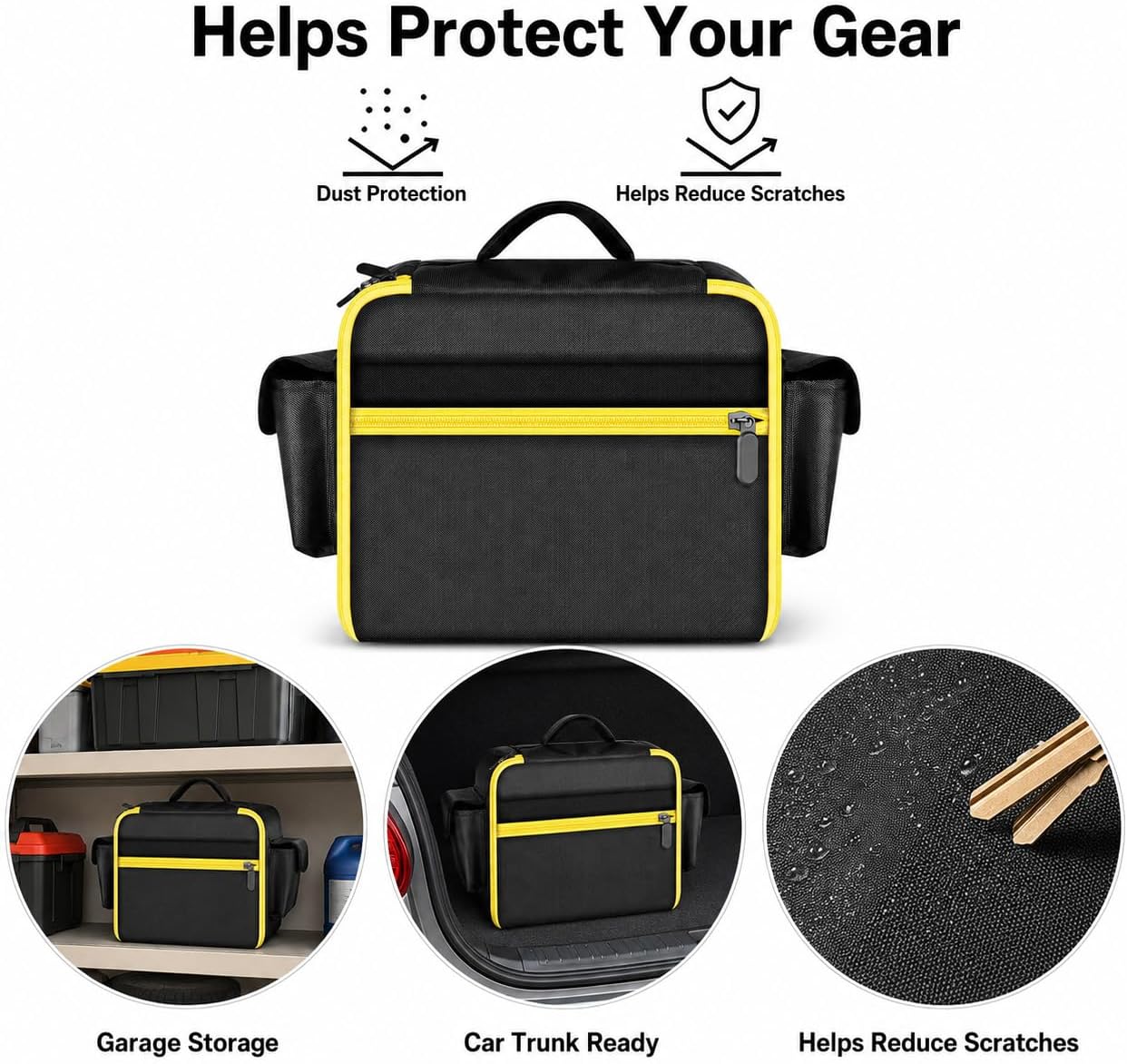 Case for DEWALT DCC020IB 20V MAX Tire Inflator Air Pump Storage Bag | Padded Organizer with Pockets for Dewalt Air Compressor's Accessories, Garage Storage, Roadside Emergencies-Case Only Black
