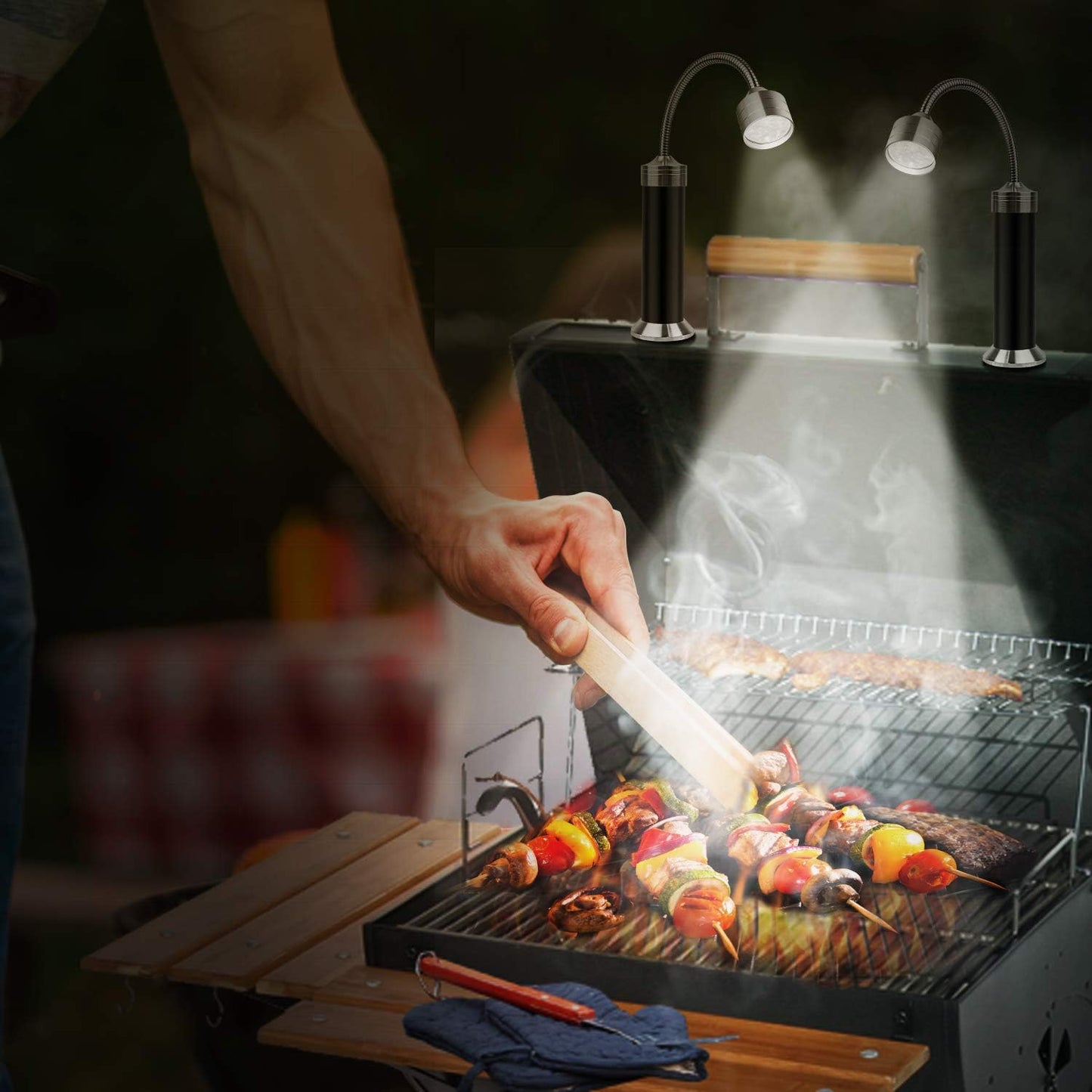 Barbecue Grill Light for Outdoor Grill, Super-Bright Led BBQ Lights, Gifts for Men, Traeger Pit Boss Smoker Grill Accessories,Batteries Included