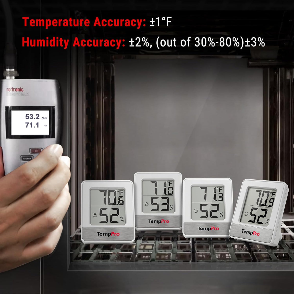 TempPro TP49 3 Pack Digital Hygrometer Indoor Thermometer