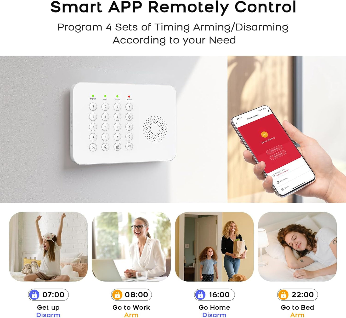2026 WiFi+GSM/4G Home Security System with Instant Smart Life or Tuya App Real-Time Alert,Door & Window Alarms for Home for Apartment,Kids Safety,Office,NO Monthly Fees,SOS Button,Remote Control